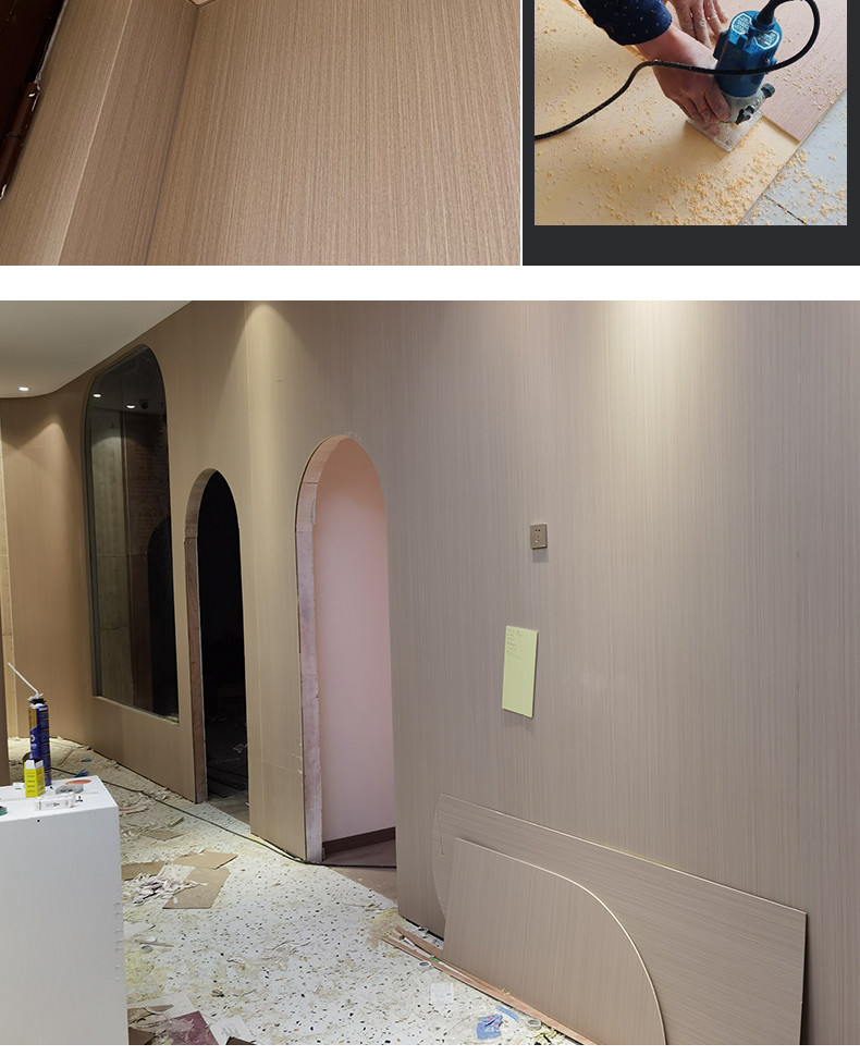 Modern Light Luxury Waterproof Wood Grain PVC bamboo charcoal Wood Veneer Wall Panels