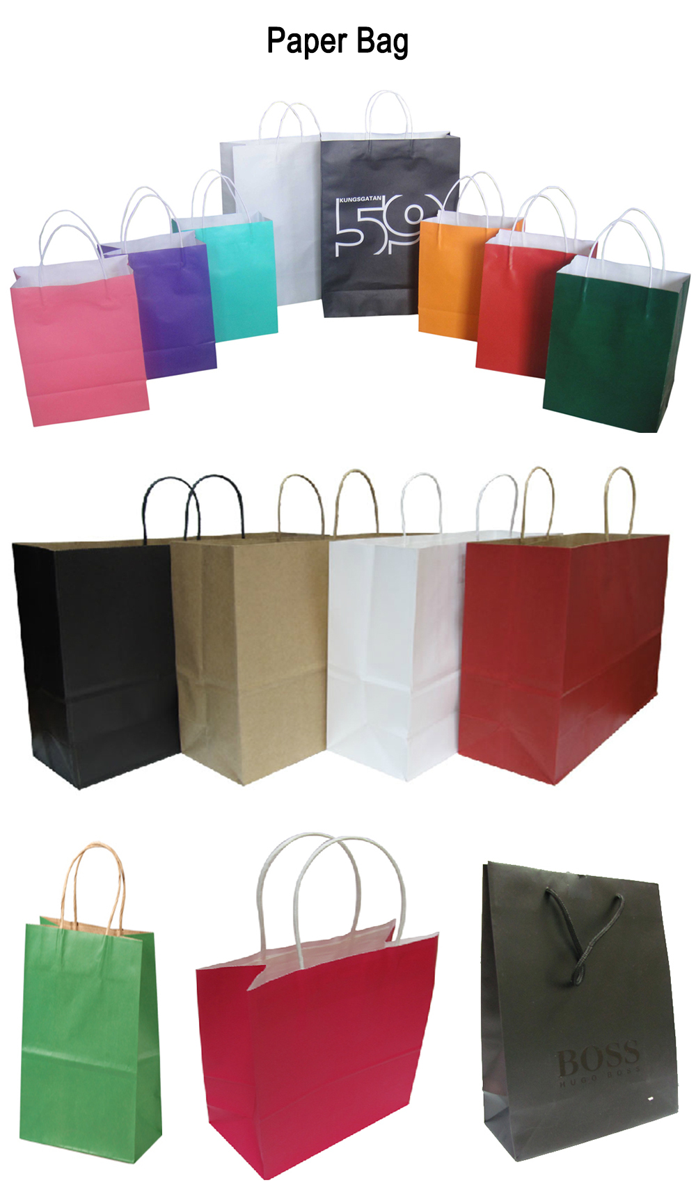 OEM eurotote paper bag with hot stamp logo
