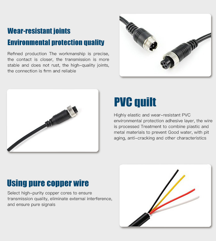 Wearproof Puer Copper Vehicle Aviation Cable Wire OD4.5mm PVC Quilt