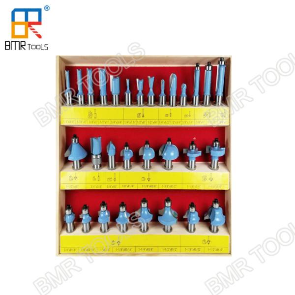 Industrial Quality 30pcs Wooden Box Packed 1/2" Shank Carbide Multi-Purpose