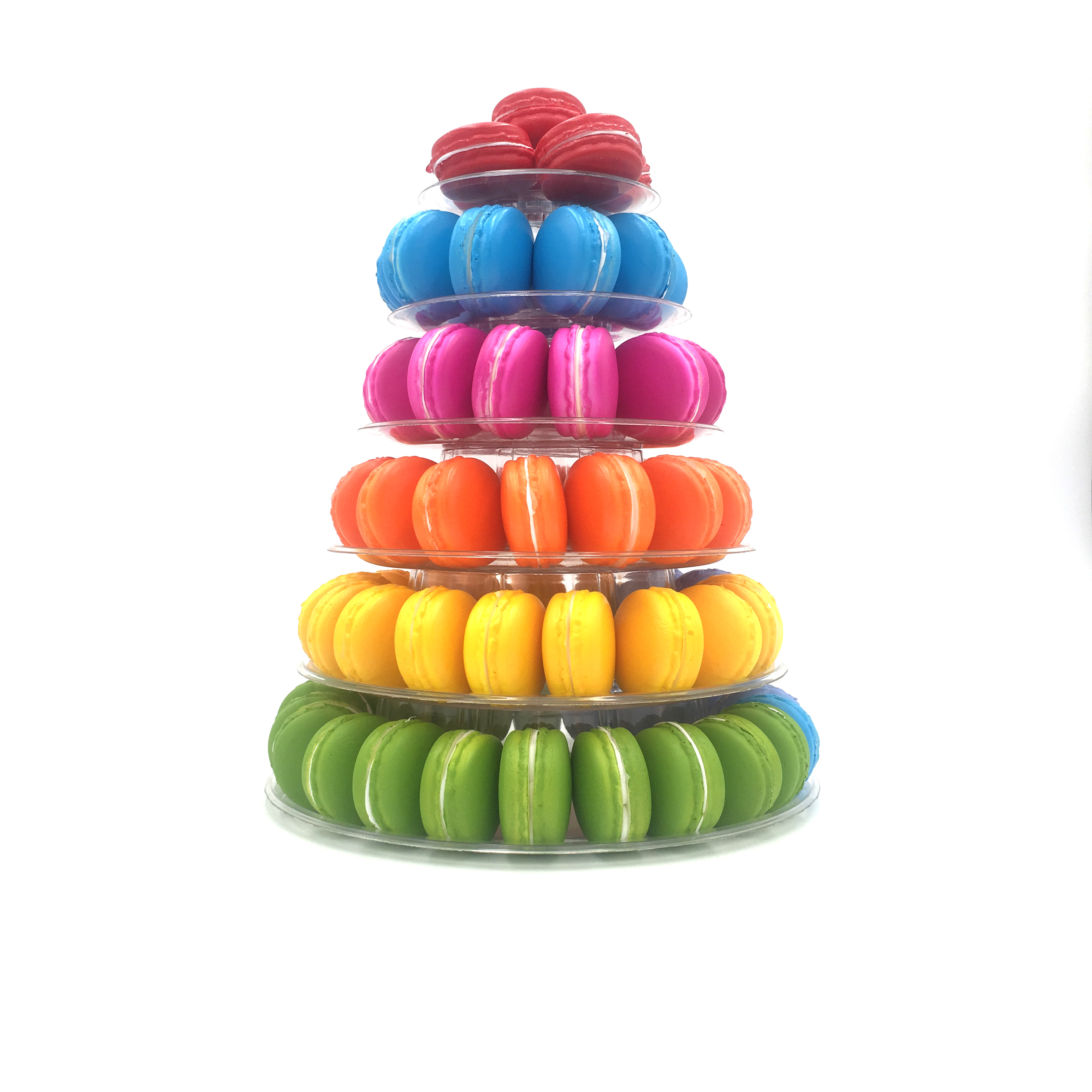 6 tiers macaron stands used on wedding or party without acrylic