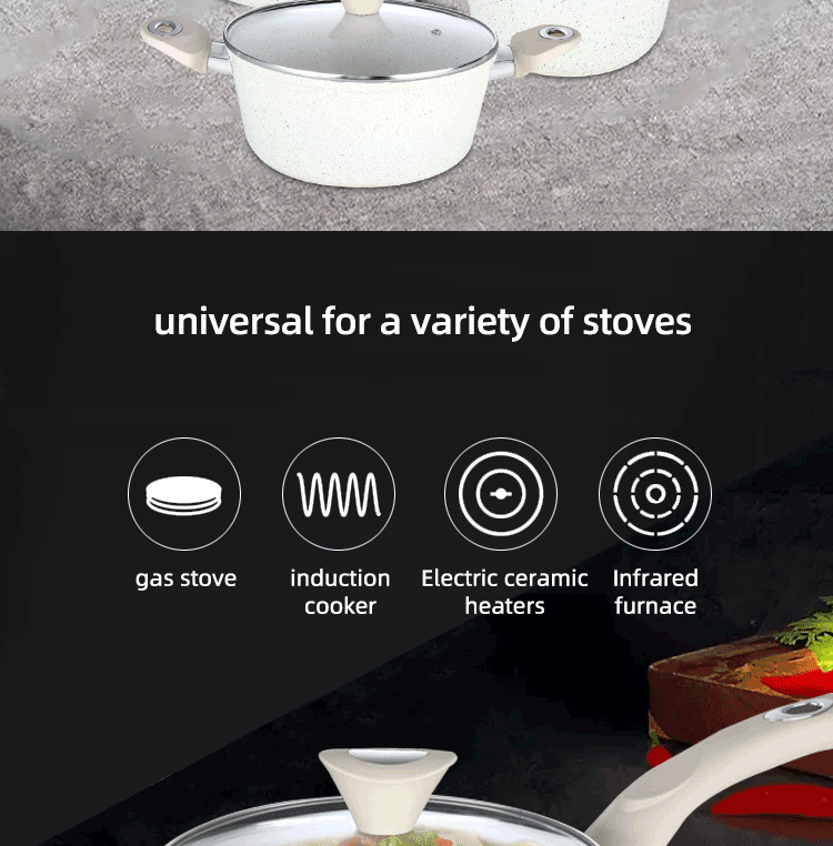 New Design 11 Pieces White Aluminum Pans And Pots Induction Non Stick Cookware Set With Bakelite Handle