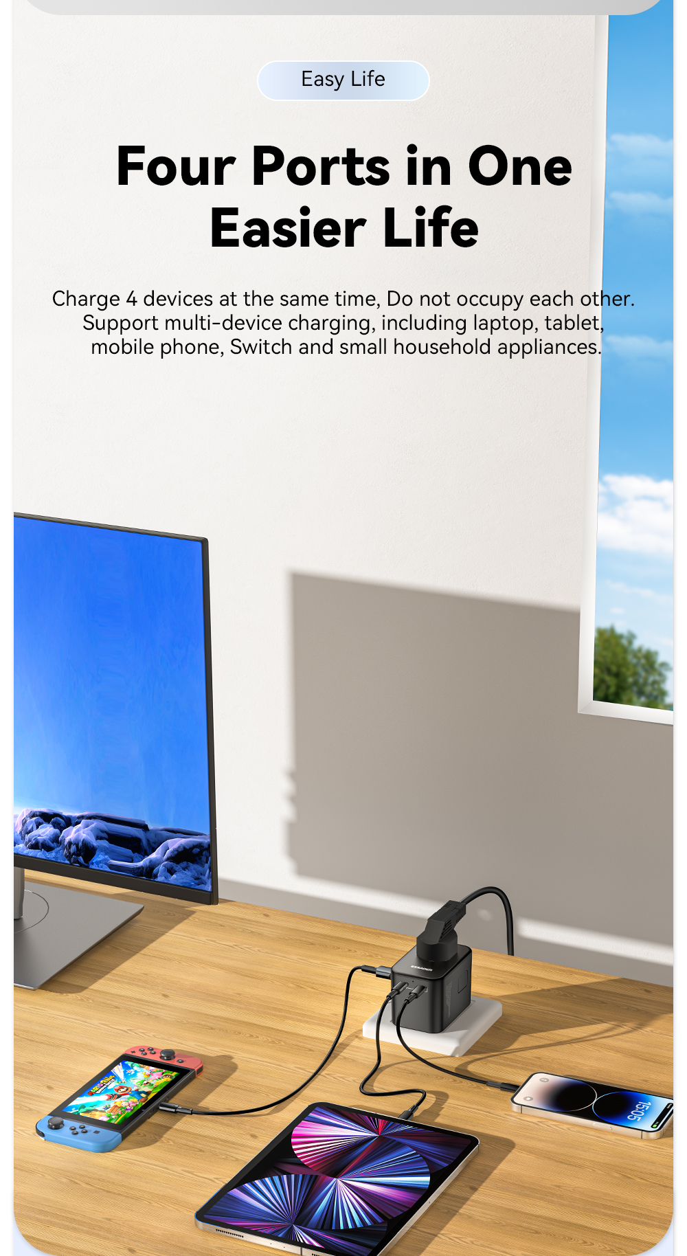 ESSAGER JY-309 Series 65W Universal Plug USB C PD Charger