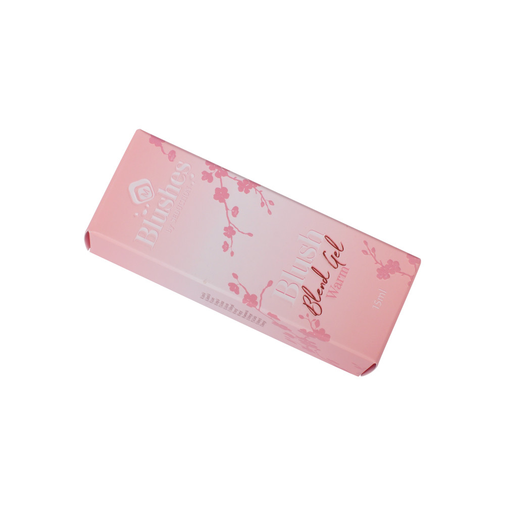 Coated Paper Pink Cosmetic Box Packaging Blush Embossing Printing