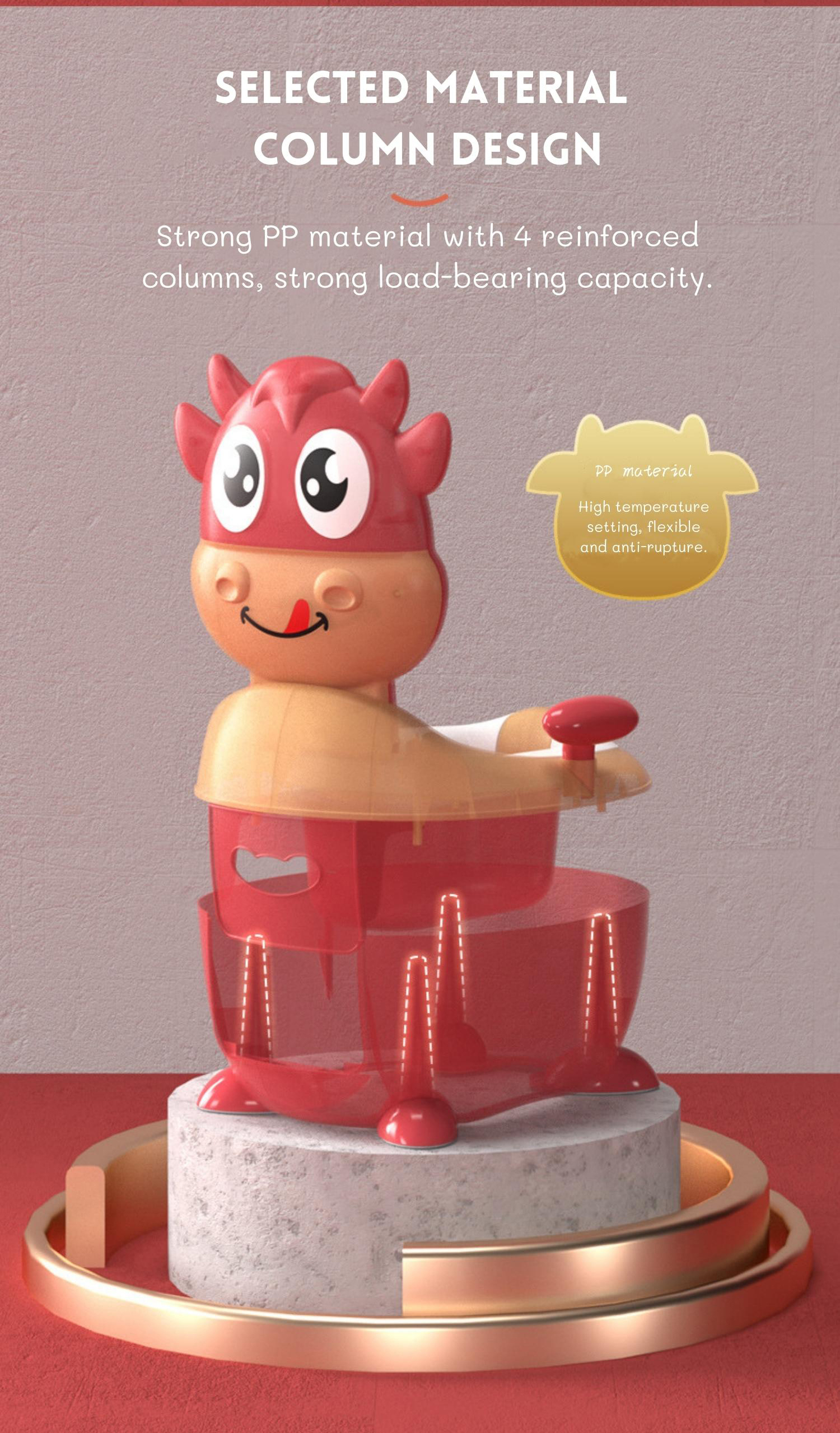 Cow Shape Customized Logo Dark Green Red Potty Training Toilet