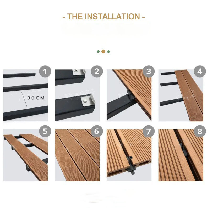 152x23mm WPC Decking Boards Exterior Flooring Panel For Building Materials Hollow Round Hole Floor Plank