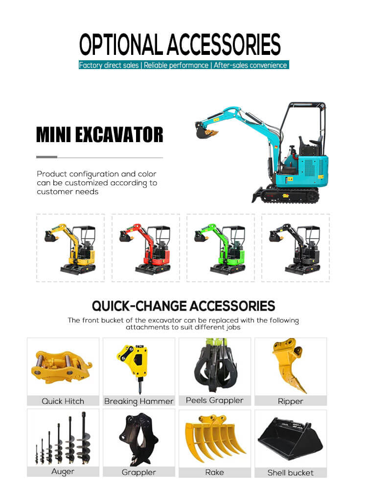 Mini Digger Excavator 1.0 Ton with Standard Rated Speed and 0.04m3 Bucket Capacity