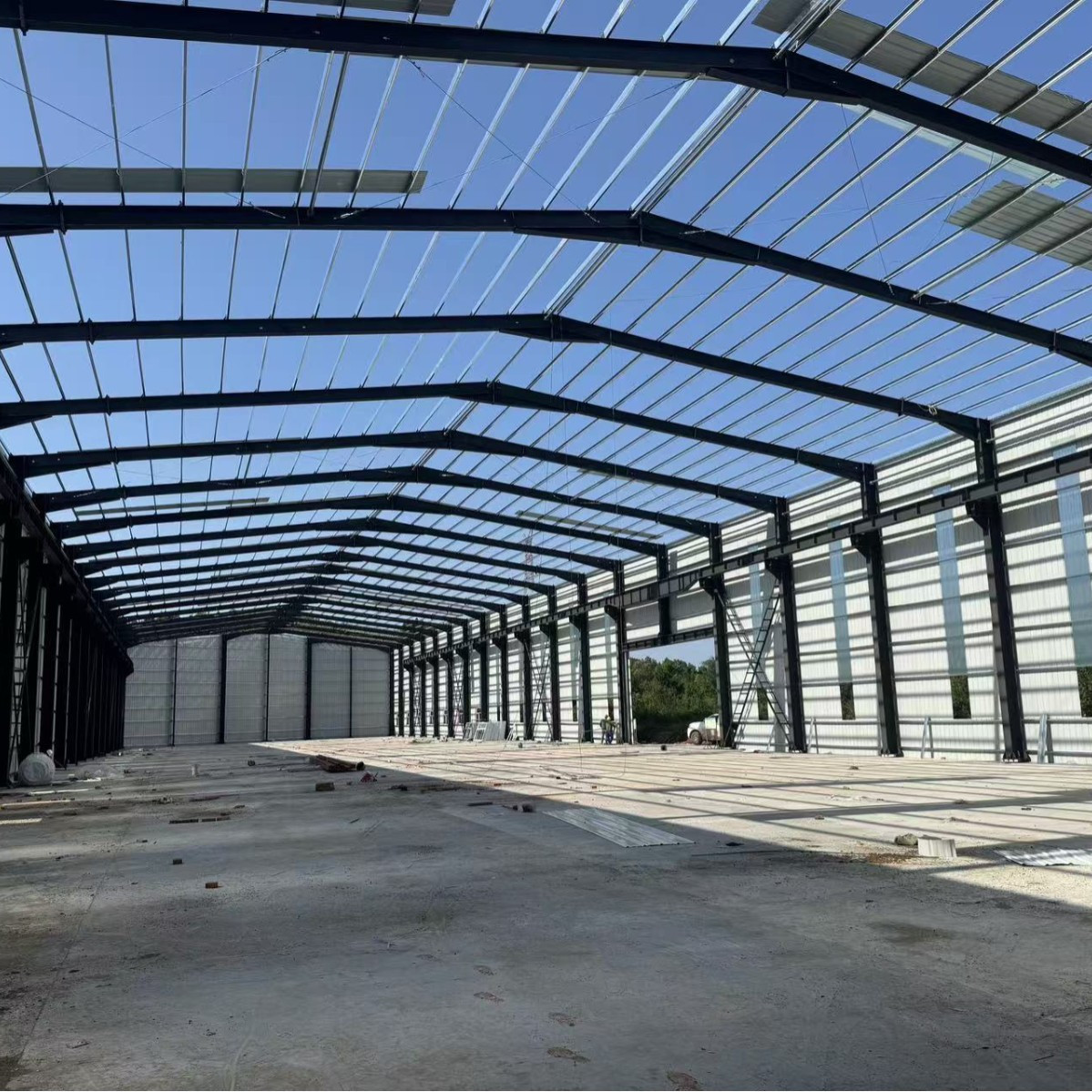 Anti Fire Steel Frame Warehouse Building , Metal Garage Building With Building Drawings