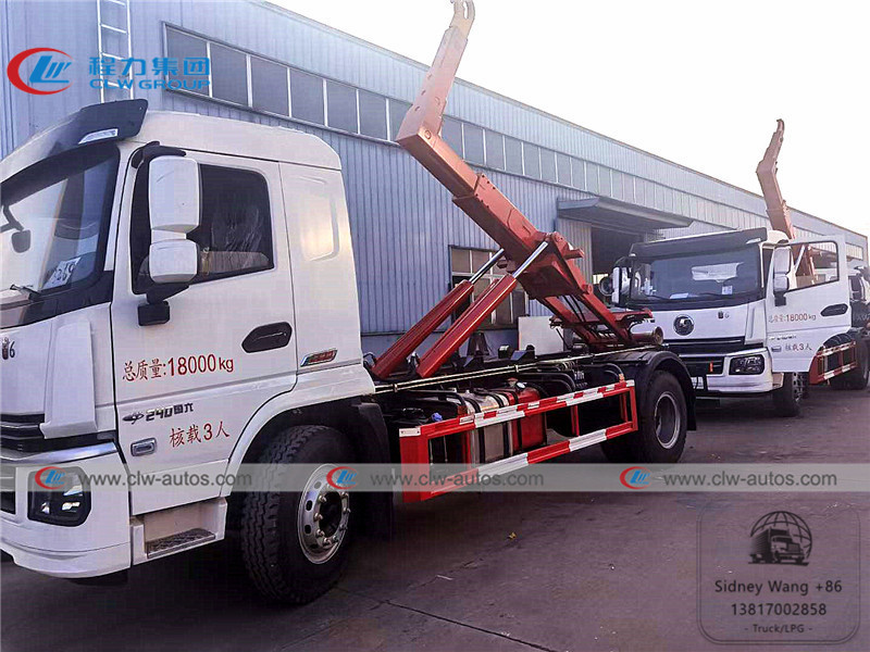 Shacman 10 Ton Hydraulic Hooklift Garbage Truck With 10000L Container
