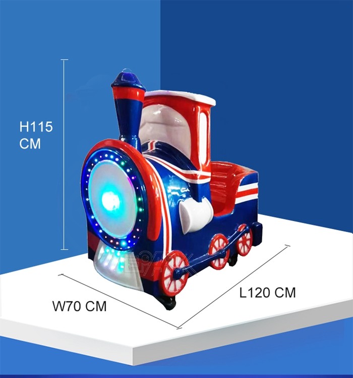 60W Amusement Park Kiddie Ride Fiberglass Electric Ride British Style Little Train