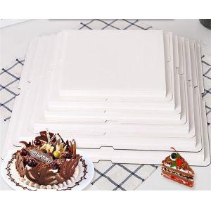  White 10 Inch Wave Cake Boards 15-Packs Squares Base Food-Grade Cardboard Wave Cake Plate Cake Board - Grease-Proof Square Golden Cardboard Base for Manufactures