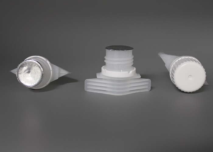 HDPE Pour Spout Caps With Aluminum Foil Sealing Gasket / Baby Food Pouch Cover