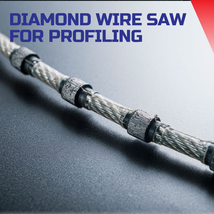 Marble Quarry Diamond Stone Profiling Tools Diamond Wire Saw for Granite Block Cutting