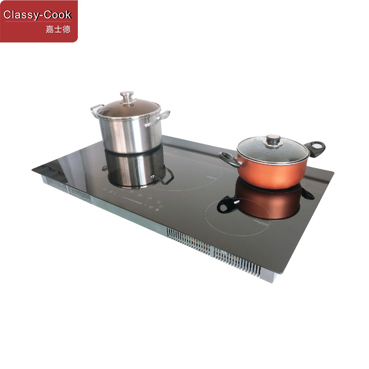 Flex Zone Half Bridge Speed Booster Surface Induction Cooktop With Rang Hood