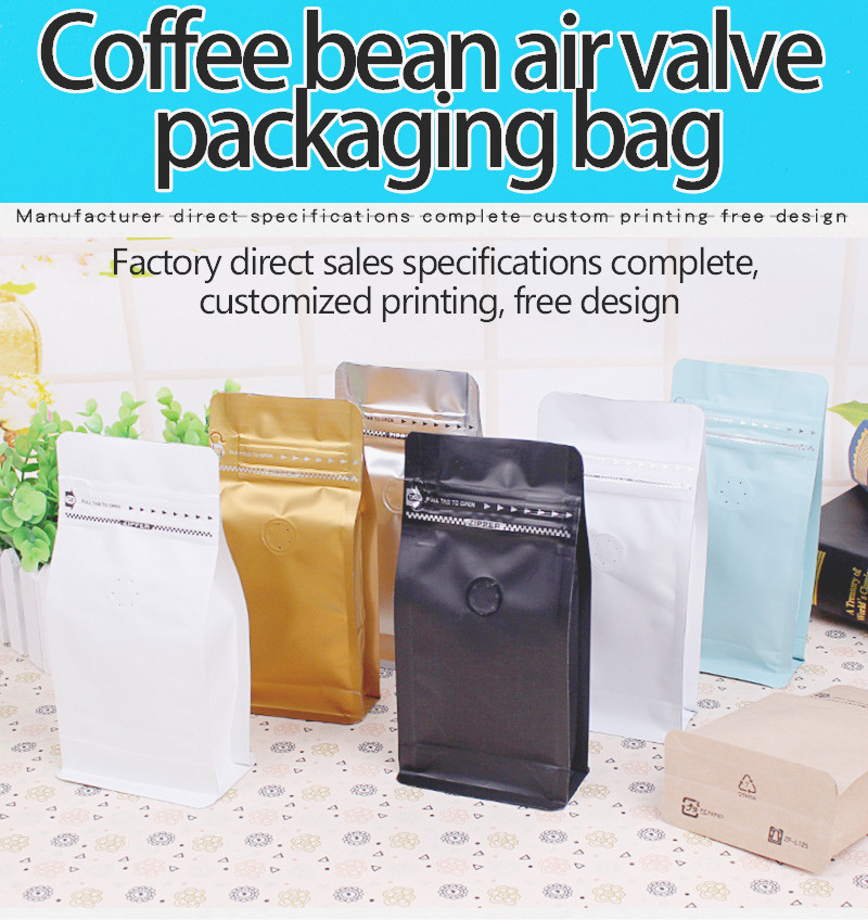 Custom Coffee Bean Packaging Bags Pouch Preserving Coffee'S Aroma Revolutionary One Way Exhaust Valve