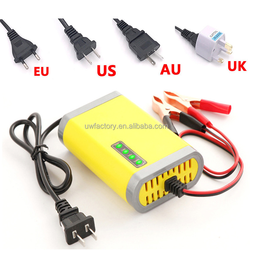 Fast Charging 12V 6A EU/US/UK/AU Intelligent Recognition/Pulse Repair Lead Acid Battery Charger with Output Power of 125W
