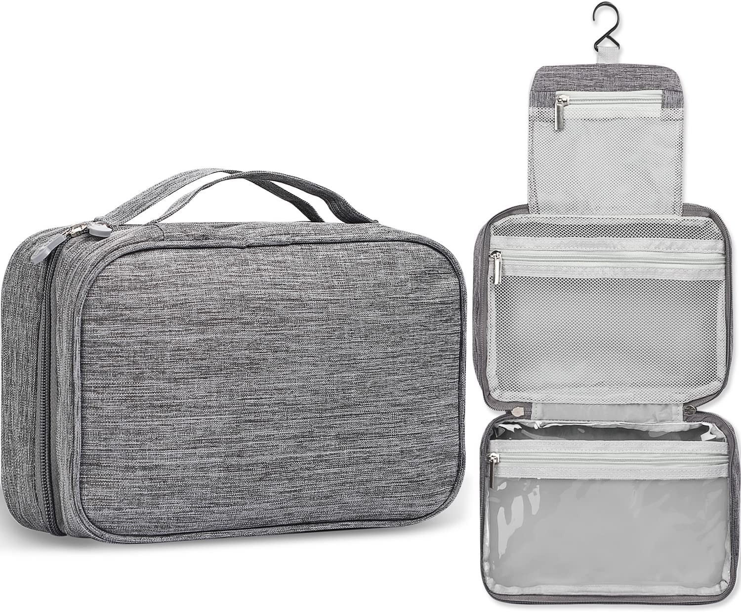 Ladies portable cosmeticbags large capacity double-layer zipper travel cosmetic bag male toiletry bag with dividers