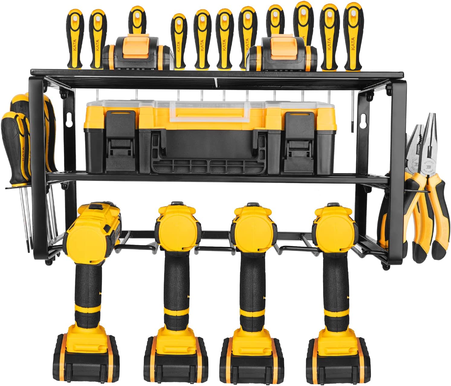 Wall Mount Electrician Tool Rack for Cordless Drill Classification Non-folding Rack