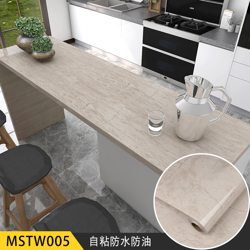 Modern Design Style Marble PVC Film Self Adhesive Wallpaper for Oil Proof Kitchen Counter Top Sticker