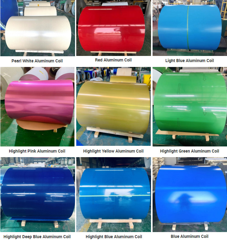 1050 1060 1070 1100 3003 5052 H28 H14 Prepainted Colored Coated Aluminum Sheet Coil Strip For Roofing