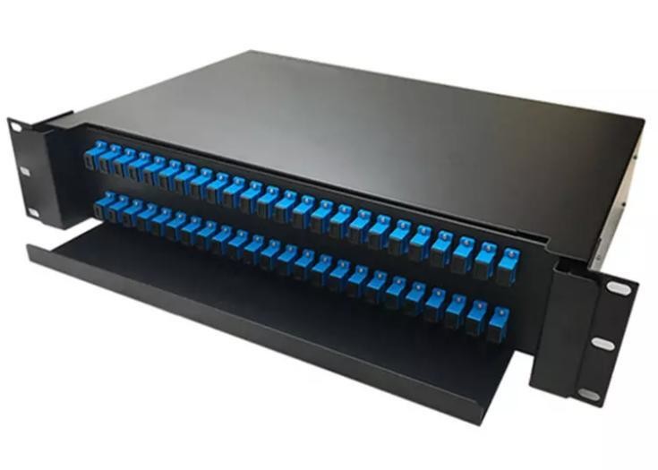 2U 48 Port Fiber Optic Patch Panel Light Fc Simplex Slide Out ODF