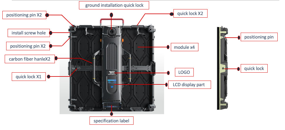 500*500mm P4.81mm Rental LED Display Screen Advertising Video Wall