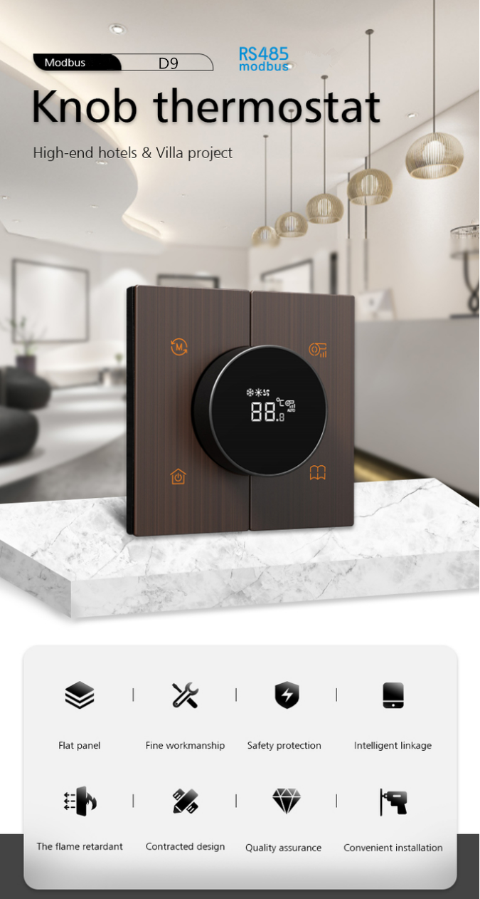 Aluminum Alloy Smart Thermostat For Heat Pump Air Conditioner 12V