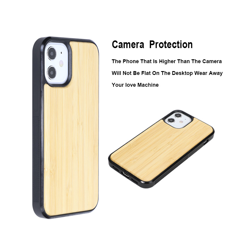 Custom Natural Bamboo Tpu Wooden Phone Case For IPhone
