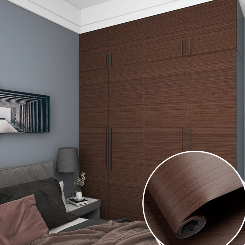 PVC Retro Wood Grain Self-Adhesive Wallpaper Peel And Stick Waterproof Stickers Removable Anti-Scratch For Kitchen