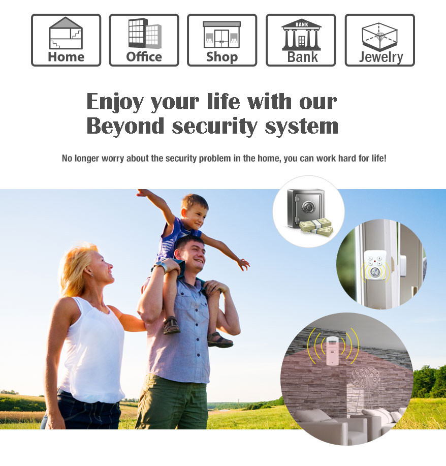 PIR Motion Sensor Alarms with 10m Remote Control Long Distance and Long Standby Province Electricity