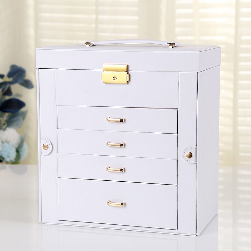 Fashion Solid Luxury Portable PU Leather PVC Cardboard Jewelry Jewellery Set Gift Packaging Packing Travel Holder Organizer Mini Box for Women Girls