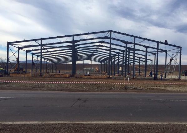 Prefabricated Steel Frame Buildings / Metal Building Frame Structure Warehouse