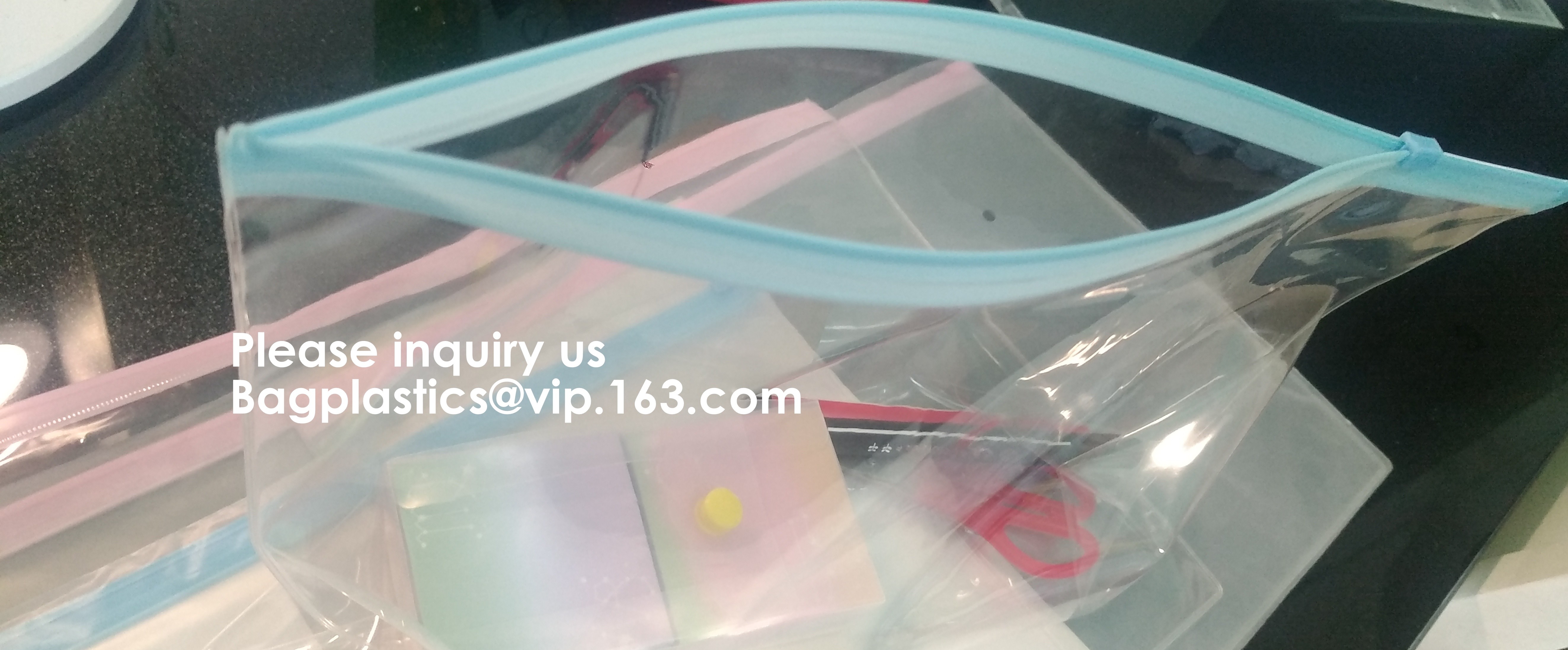Metal Slider Office File Folder Mesh Clear PVC Zip Lock Document Bag,Folder File Wallet Zipped Lock Document Bag pack