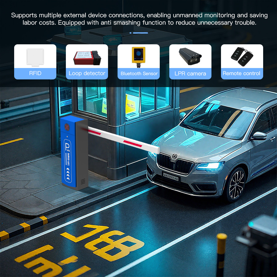 Hotel Parking Barrier Gate IP54 Opening Closing Time 1.5~6s Adjustable Boom Gate System