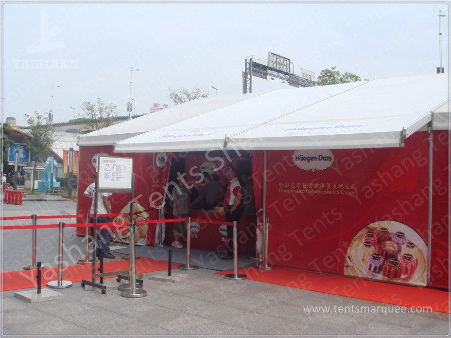 Color Printed Fabric Aluminium Frame Tents With 1.5M Roof Extension / Floating Canopy