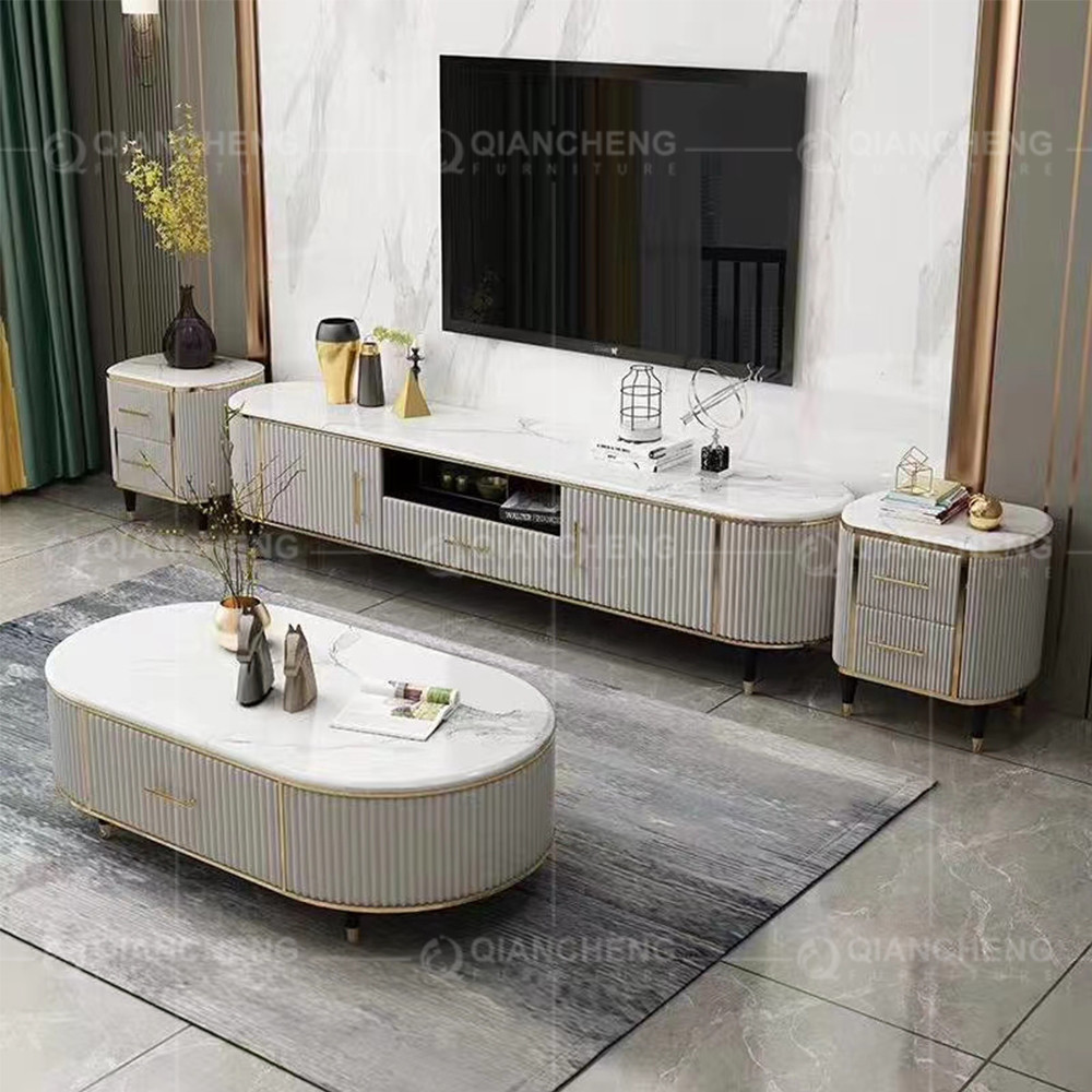 Modern Artificial Marble Top TV Table Furniture For Dining Room