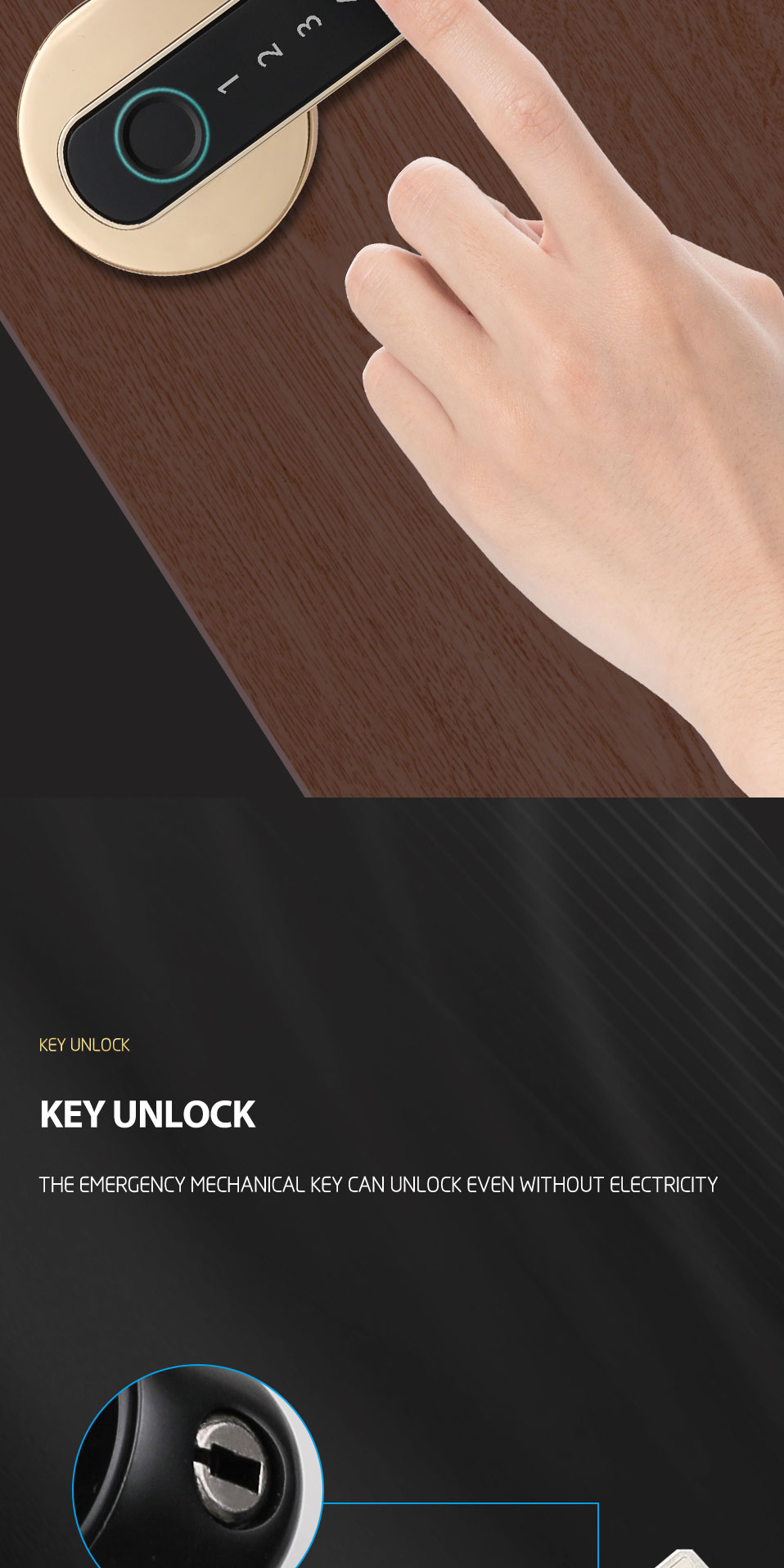 Aluminum Door Keyless Smart Digital Door Lock with Tuya App Passcode and TTlock Control