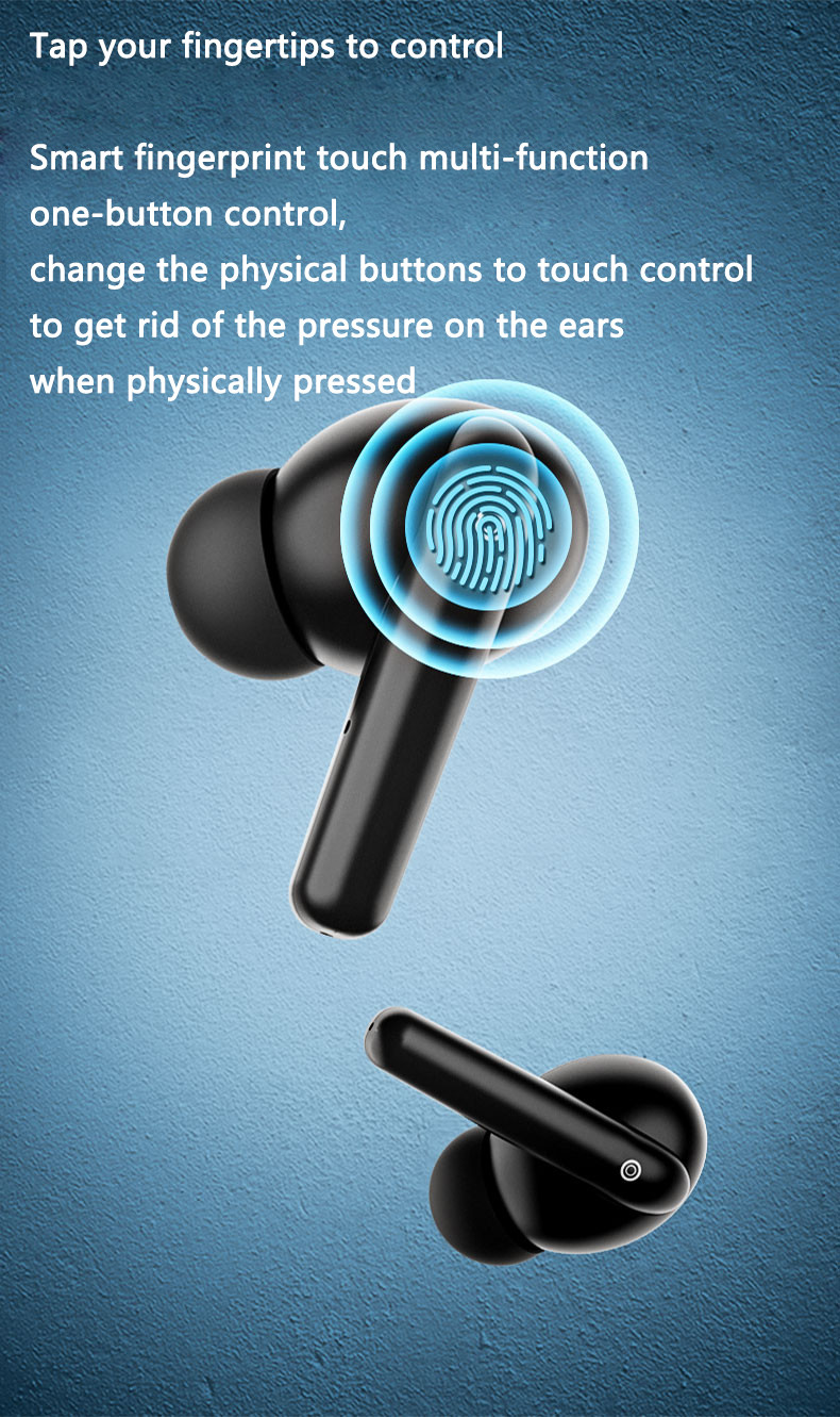 4hrs TWS Bluetooth Earbuds V5.1 Active Noise Cancelling Wireless Earbuds