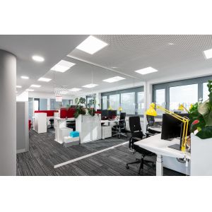 12mm Single Glass Partition Wall 25mm Thin Aluminum Frame Style