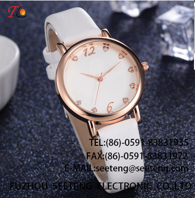 wholesale Pu watch Round dial alloy case quartz watch fashion watch concise style pu strap elegant style