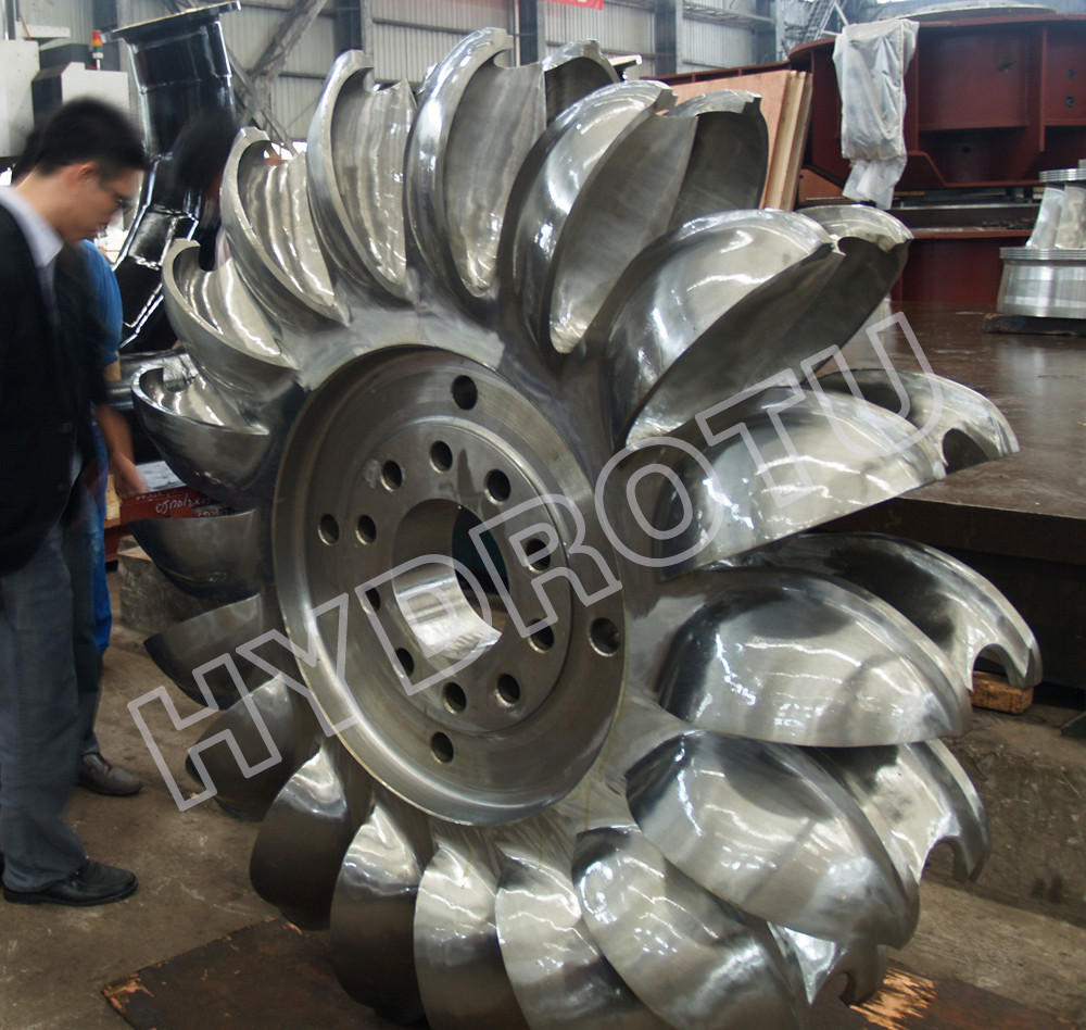 Horizontal Shaft Micro Hydro Pelton Turbine With One Or Two Nozzles