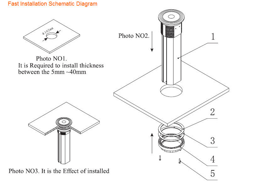 Circular Kitchen Pop Up Sockets Waterproof Desktop Pop Up Electrical Outlet