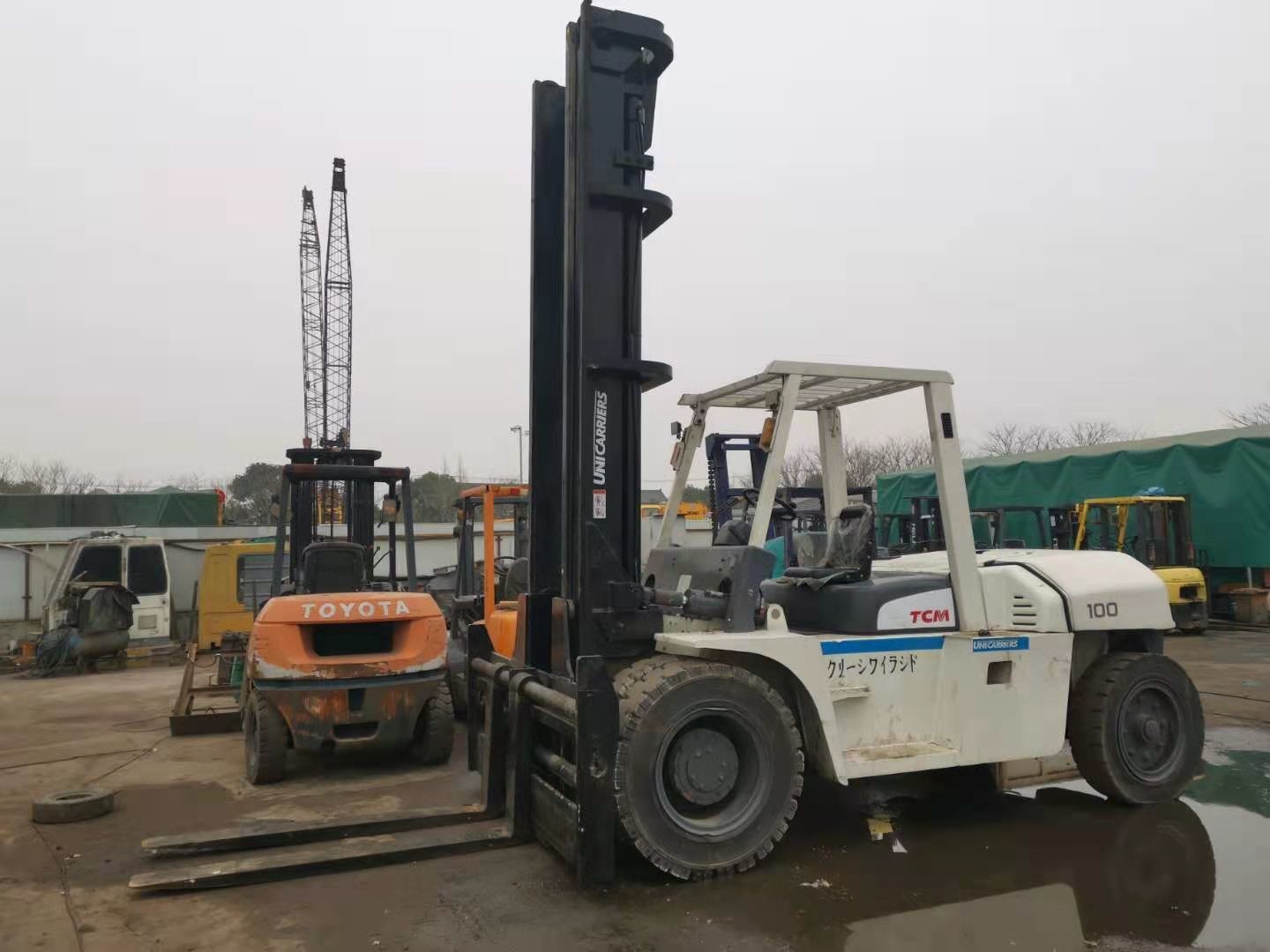 10T TCM FD100Z Second Hand Forklift Gantry Height 6m