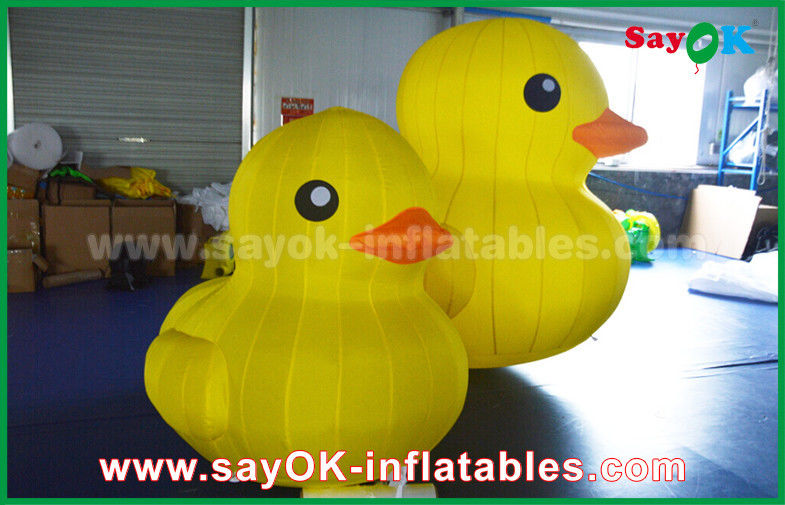 Promotion Lovely Big Yellow Inflatable Cartoon Duck With Customized Logo Print