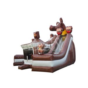 Amusement Park Inflatable Jumping Castle With Three Slides