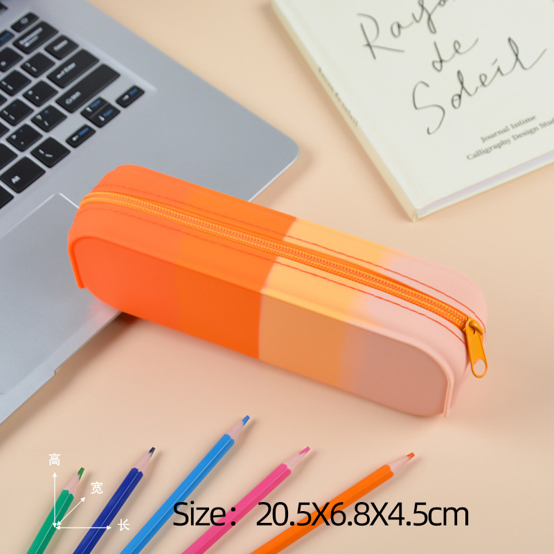Zipper Silicone Pencil Holder BPA Free Great Durability for School Supplies Office College Teen Girls Adults