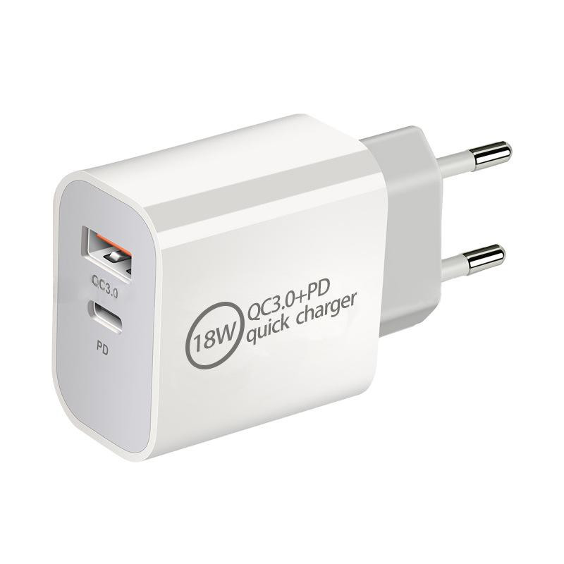 QC3.0 Dual Port Type C Charger 18W 20W Fast USB Charger Adapter