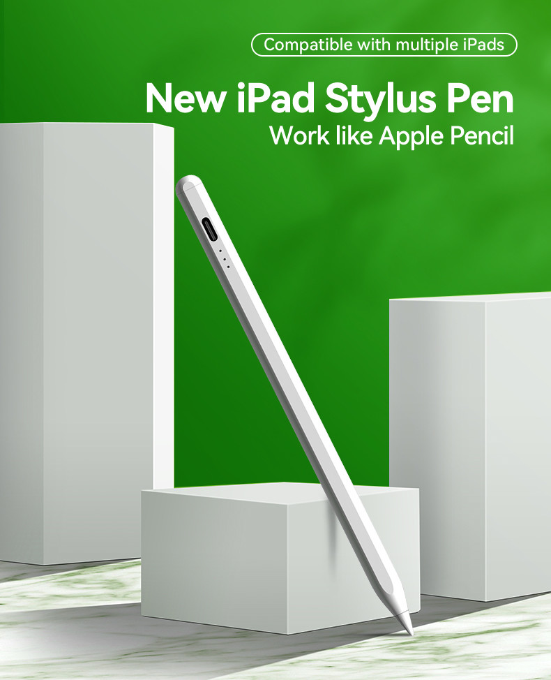 Silver 14cm Stylus Pen For IPad Mini Pro Built in Rechargeable Battery