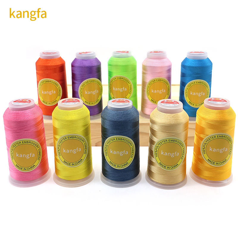 5000 yards 100% Polyester 120D/2 Embroidery Thread with 4000m Length/cone Diameter