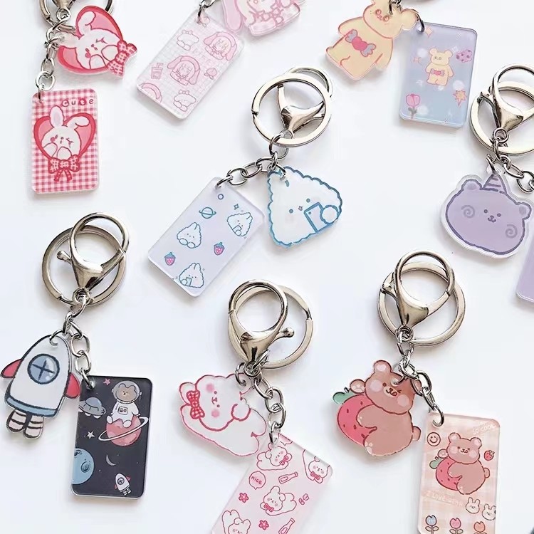 Custom Metal Rubber Key Chain Health Positive Reminder Hard Enamel Keychain
